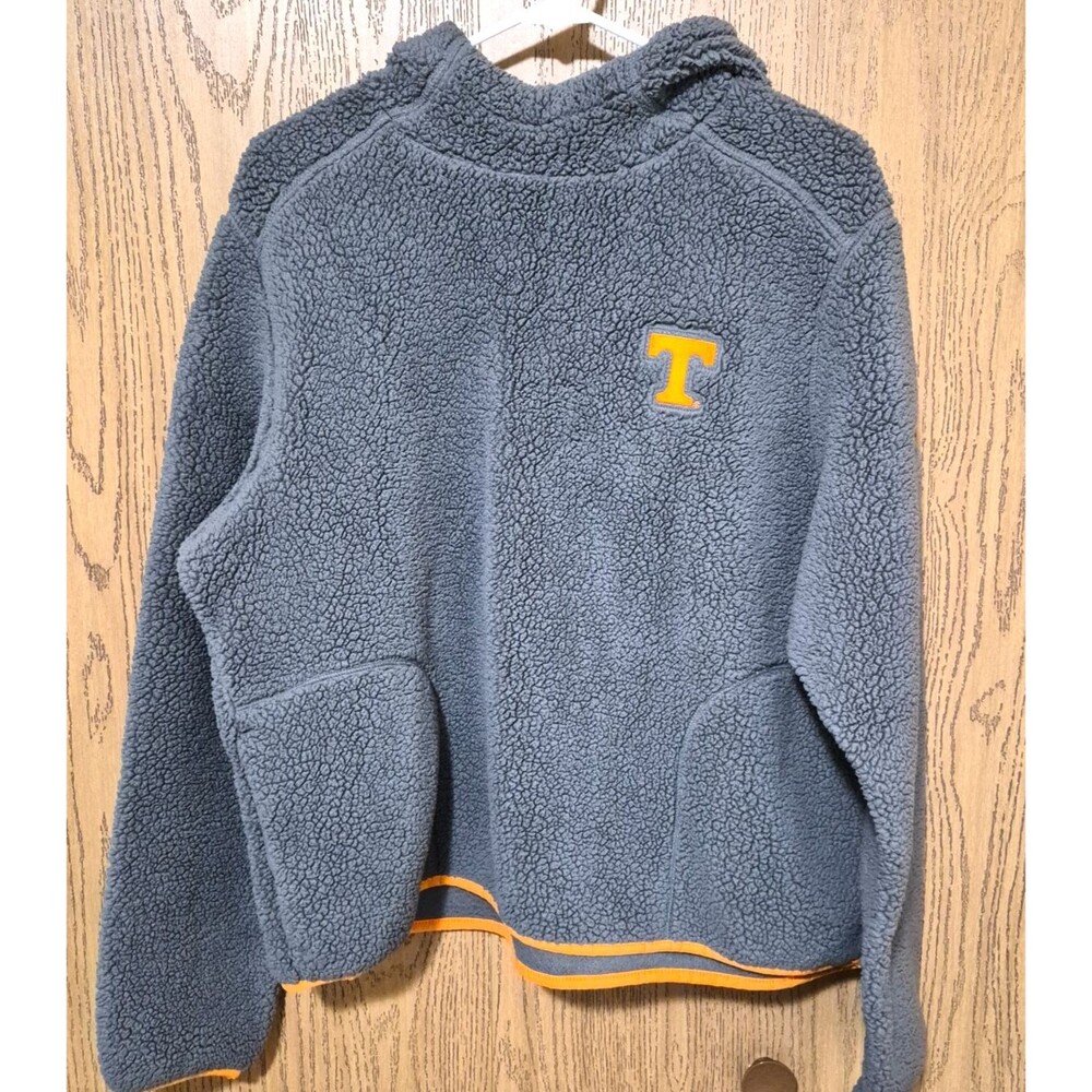 Columbia Women's Charcoal Orange Fleece Long Sleeve Sweatshirt Hoodie Sz XL